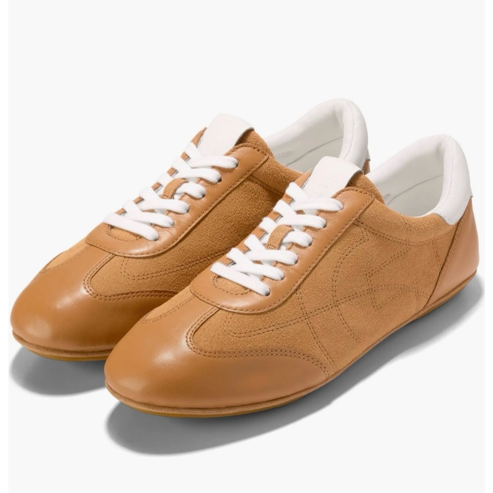 New Cole Haan GrandPro Ardsley Travel Sneakers in Biscuit Suede (Tan Brown)